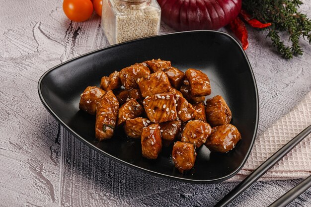 Chicken fillet with soya teriyaki sauce