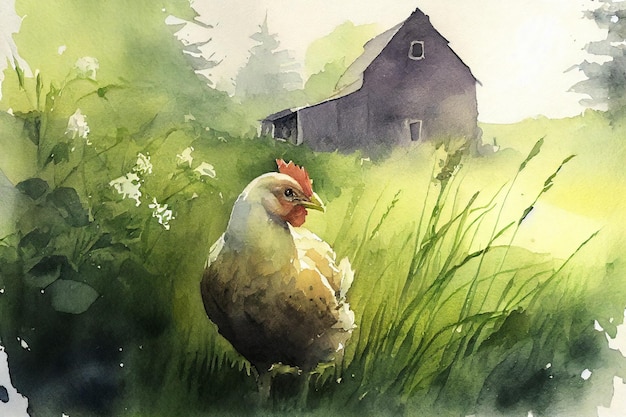 Chicken Grass Farm Landscape