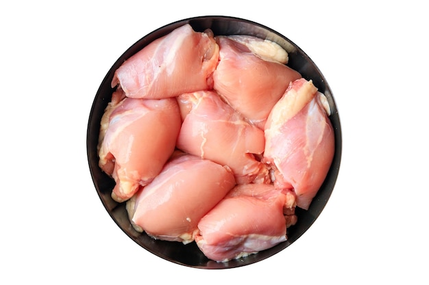 chicken meat boneless raw thigh pulp poultry fresh meal copy space food