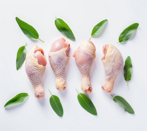 chicken meat raw isolated on white background