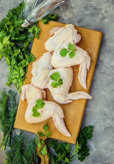 Chicken meat, selective focus. food and drink.