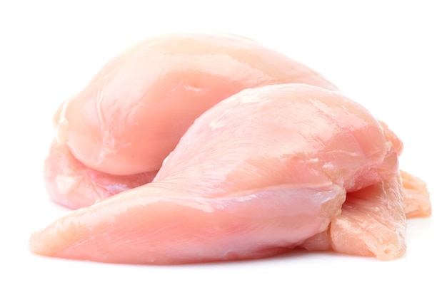 Chicken meat on a white background