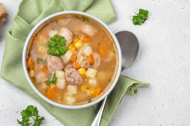 Chicken meatball soup