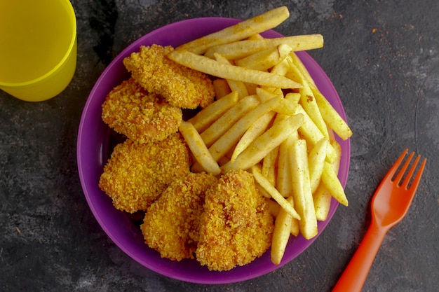 Chicken Nuggets in a colorful plate