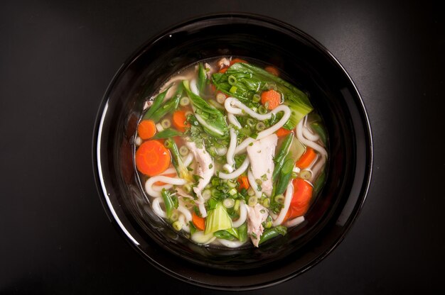 Chicken pho with udon noodles