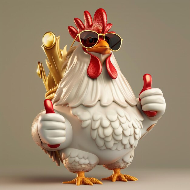 Photo chicken rooster bird cartoon character