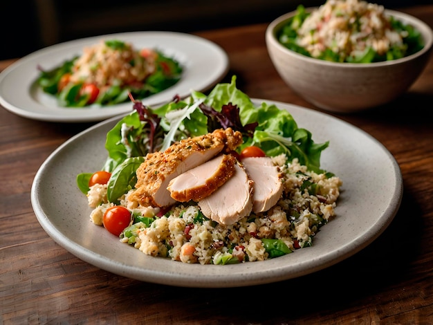 chicken salads including a warm chicken and quinoa salad