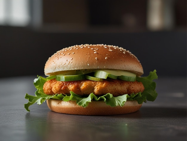 Chicken sandwich with lettuce