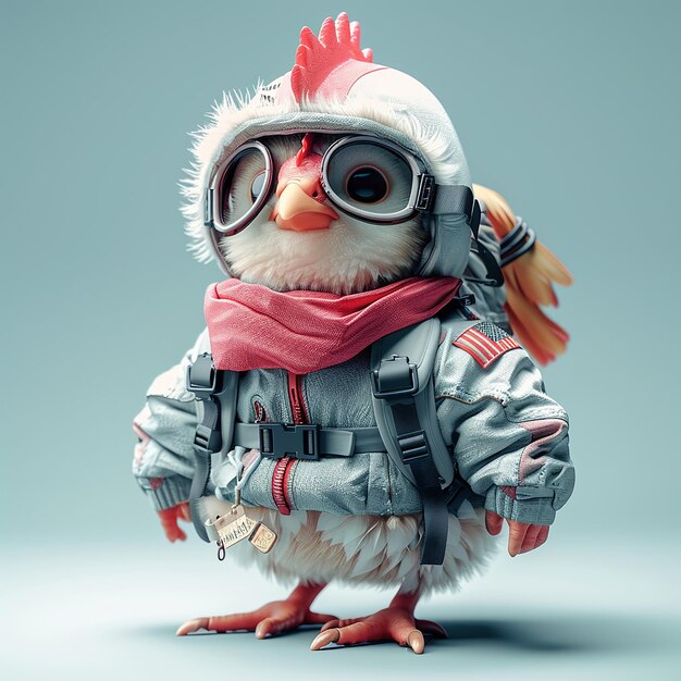 Photo a chicken suit with a red feather on it and a pair of gloves