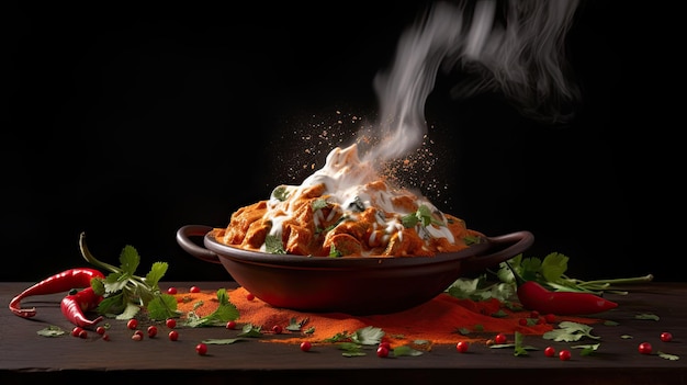 Chicken tikka masala a dish consisting of roasted marinated chicken chunks