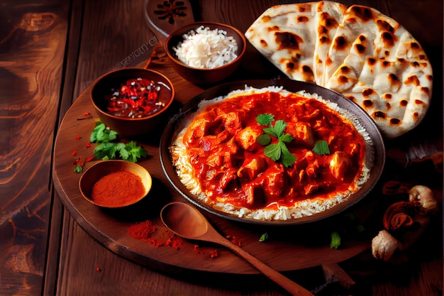 Chicken tikka masala spicy curry meat