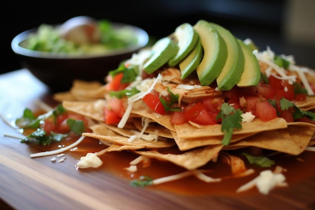 Chicken Tinga Tortilla Soup with Avocado and Tort