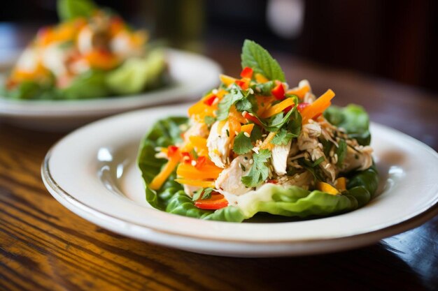 Chicken and Veggie Lettuce Cups with Sesame Ginge