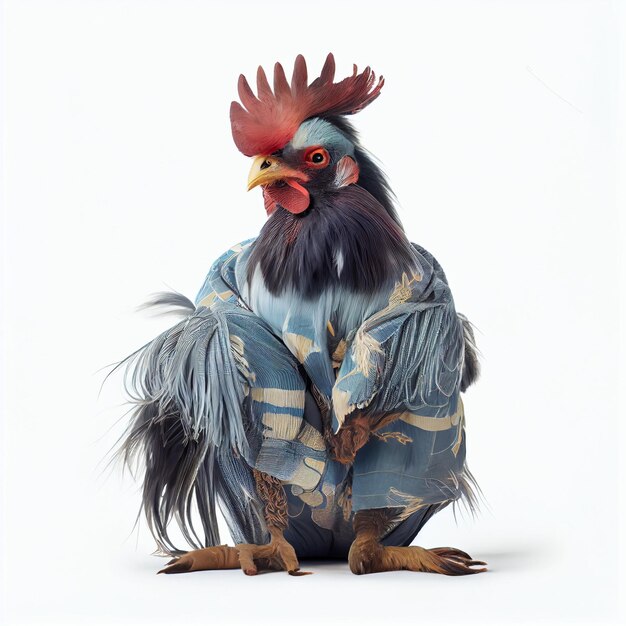 A Chicken wearing clothes like a Boss Art by Generative AI