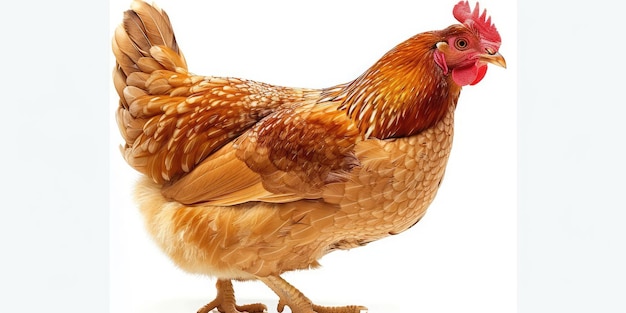 Chicken on a white background Ai generation