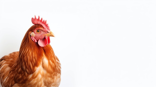 A chicken on a white background