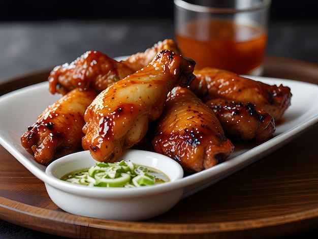 Chicken wings of barbecue in sweetly sour sauce