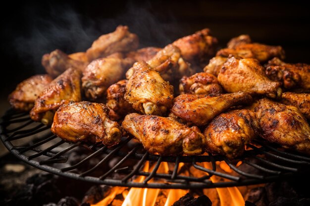 Chicken wings on barbecue