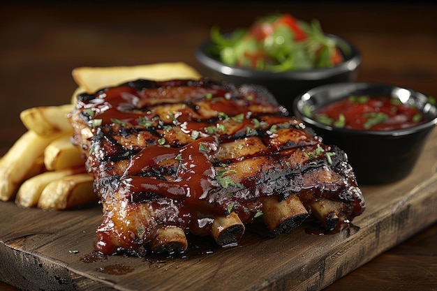 Chicken wings with barbecue sauce in the kitchen table professional advertising food photography