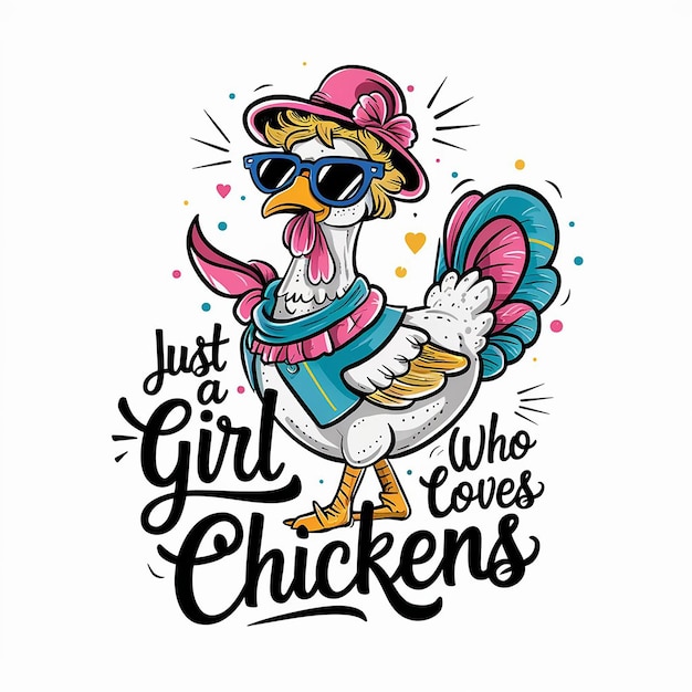 Photo a chicken with a girl who loves chickens