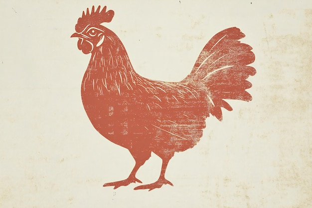 Photo a chicken with a red background that says roosters