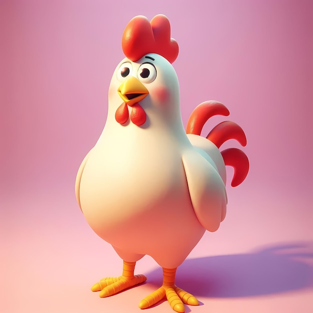 Photo a chicken with a red comb and a yellow beak