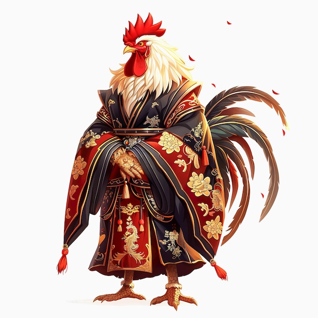 Chicken zodiac chinese new year cartoon Cute Rooster cartoon illustration