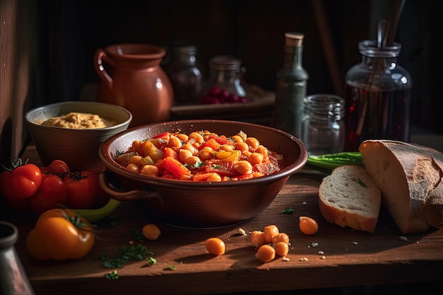 Chickpea stew with tomato sauce