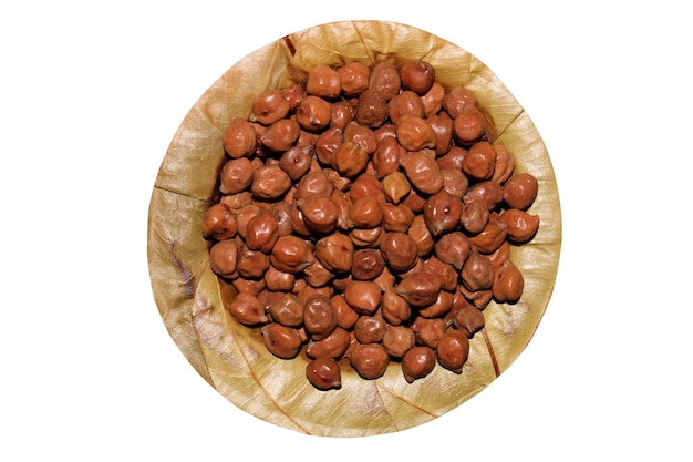 Chickpeas on a Sal Tree Leaf Plate