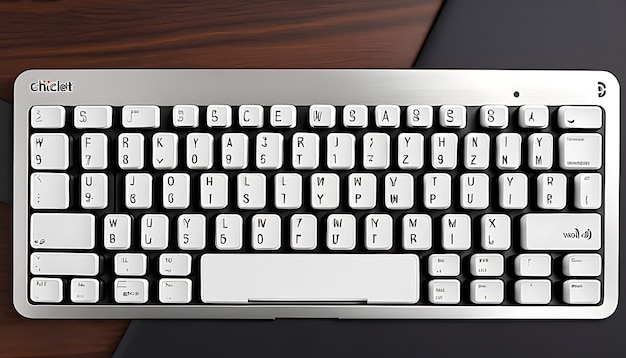 Chiclet Keyboard with White Keys and Black Letters