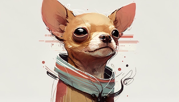 Chihuahua dog Creative illustration Ai Generate