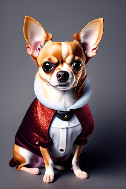 Chihuahua wearing a fashion clothes and accessory Chihuahua isolated on transparent background