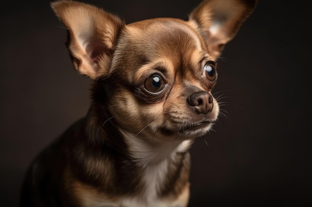 Chihuahua with short hair in a studio