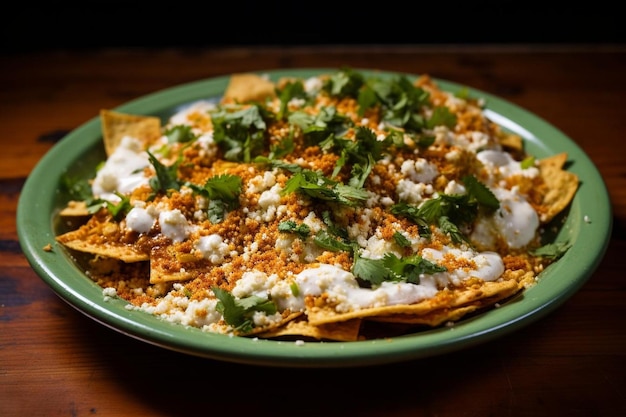 Photo chilaquiles with almond crumble