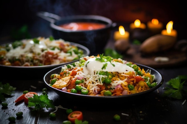 Chilaquiles with a side of refried beans