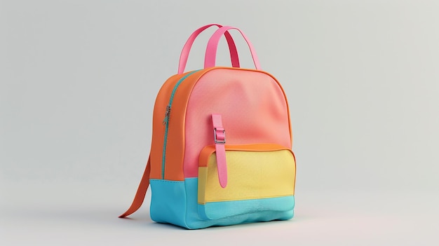 Child backpack or shoulder bag with white background