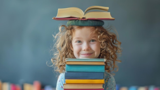 Child Balancing Books on Head