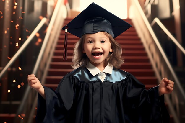 A Child celebrating graduation