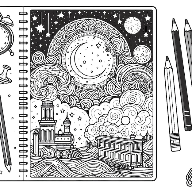 Photo child coloring book with engaging illustrations and whimsical patterns