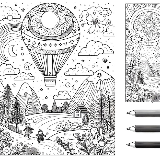 Photo child coloring book with fun and imaginative designs for kids