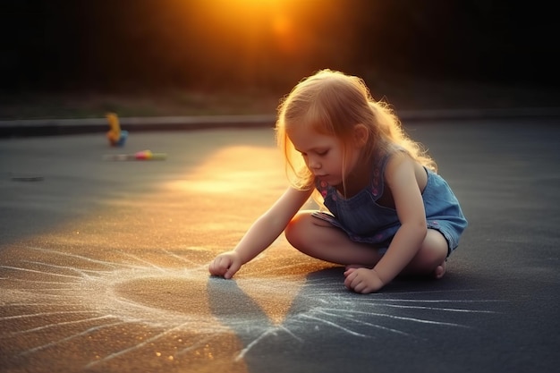 Child drawing sun Generate Ai