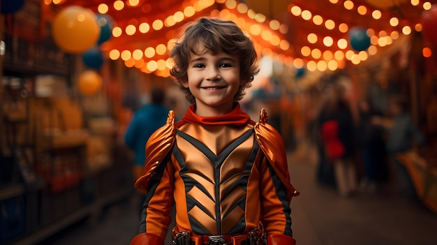 child dressed up on halloween