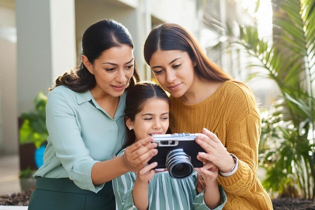 A child excitedly showing their parents a photo they just took sparking a love for photography