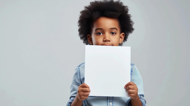 a child holding up a piece of paper that says  im a