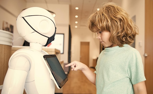 Child interact with robot artificial intelligence communication