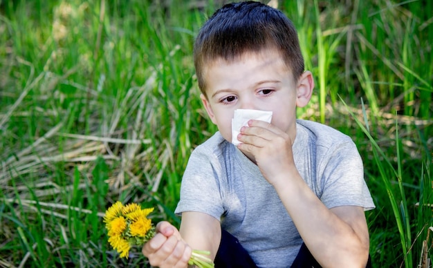 The child is allergic to spring flowers