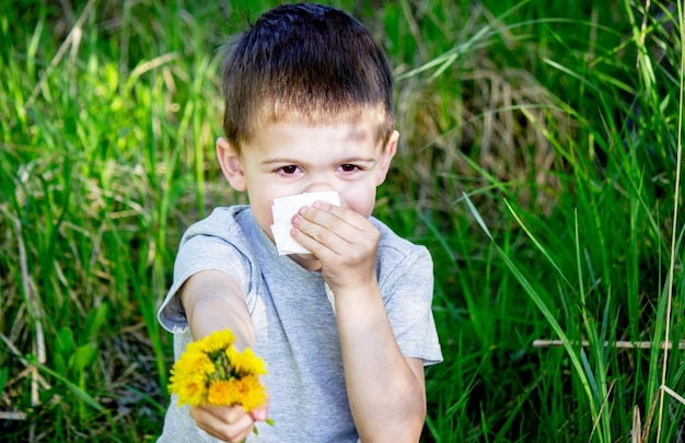 The child is allergic to spring flowers