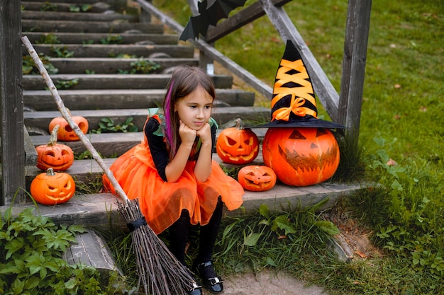 The child is sad alone on Halloween