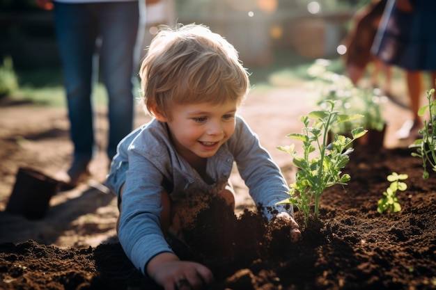 A child plants seedlings in the garden the child and the surrounding world development and teaching