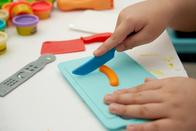 Child play clay toy with learning